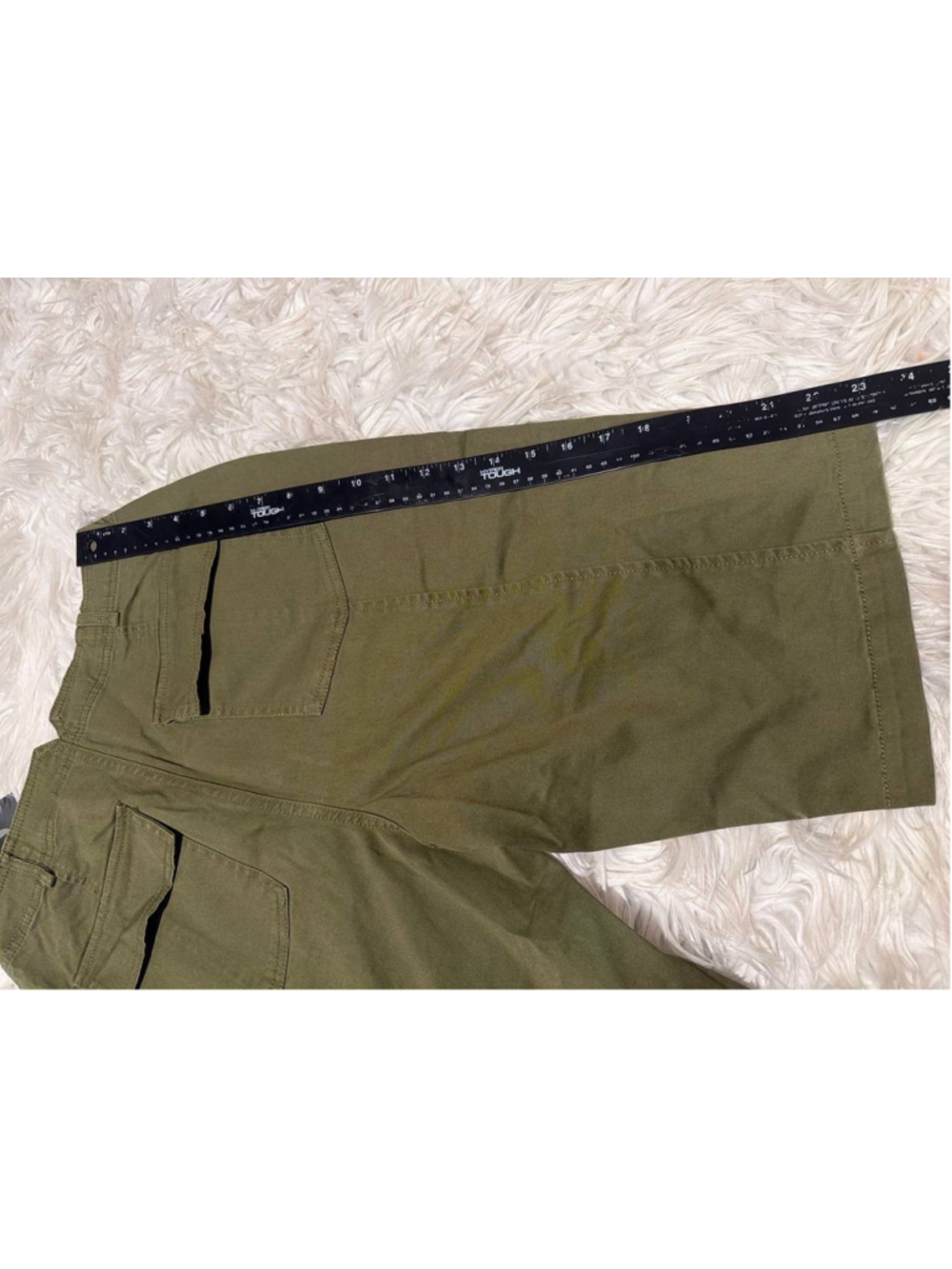 Solid Stitch Detail Mid Waist Bermuda Shorts Without Belt M - Picture 4 of 6